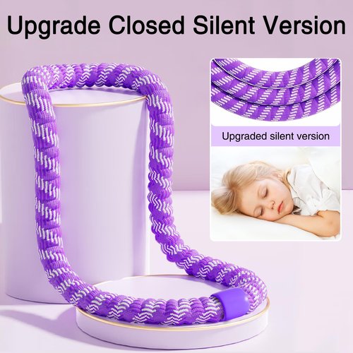 Weighted Soft Spring Hula Hoop for Adults, 3.3 lbs Foldable for Home and Travel, Portable Slimming Fitness Hoop for Weight Loss, Waist-Friendly Design, Upgraded Closed Silent Version (purple)