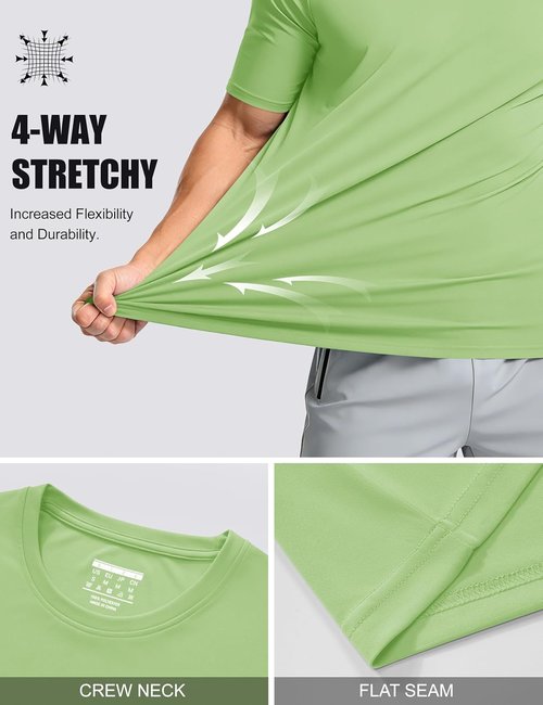 MAGCOMSEN Men's UPF 50+ Quick-Dry Athletic T-Shirt - Perfect for Running, Swimming & Workouts