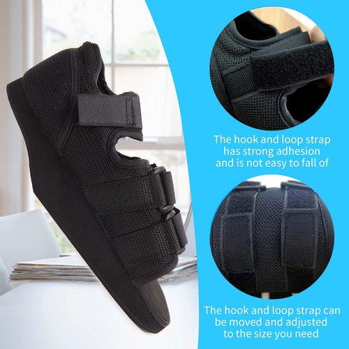 GHORTHOUD Post-op Shoes Heel Wedge Healing Shoe Lightweight Heel Relief Medical Orthopedic Foot Brace Off-loading Shoes for Ulcerations, Feet Wounds (X-Large)