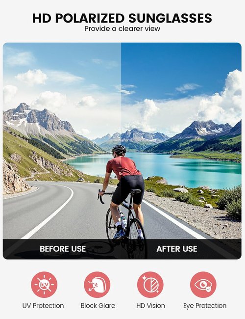 Lamicall 24g Polarized Sports Sunglasses - UV400 Protection for Men & Women | Ideal for Running & Cycling