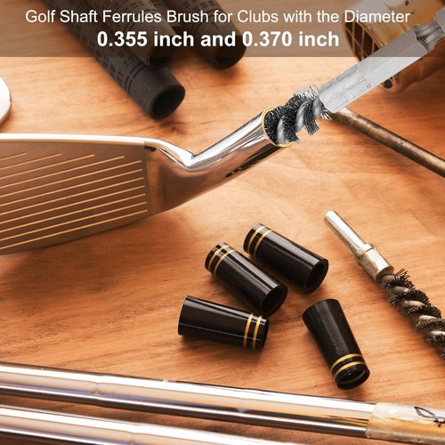 PATIKIL Golf Clubs Head Hosel Brush 0.43 Inch, 4 Pack Golf Shaft Ferrules Cleaning Tool Hex Shank Handle Electric Drill Wire Brush for Wood and Iron, Silver