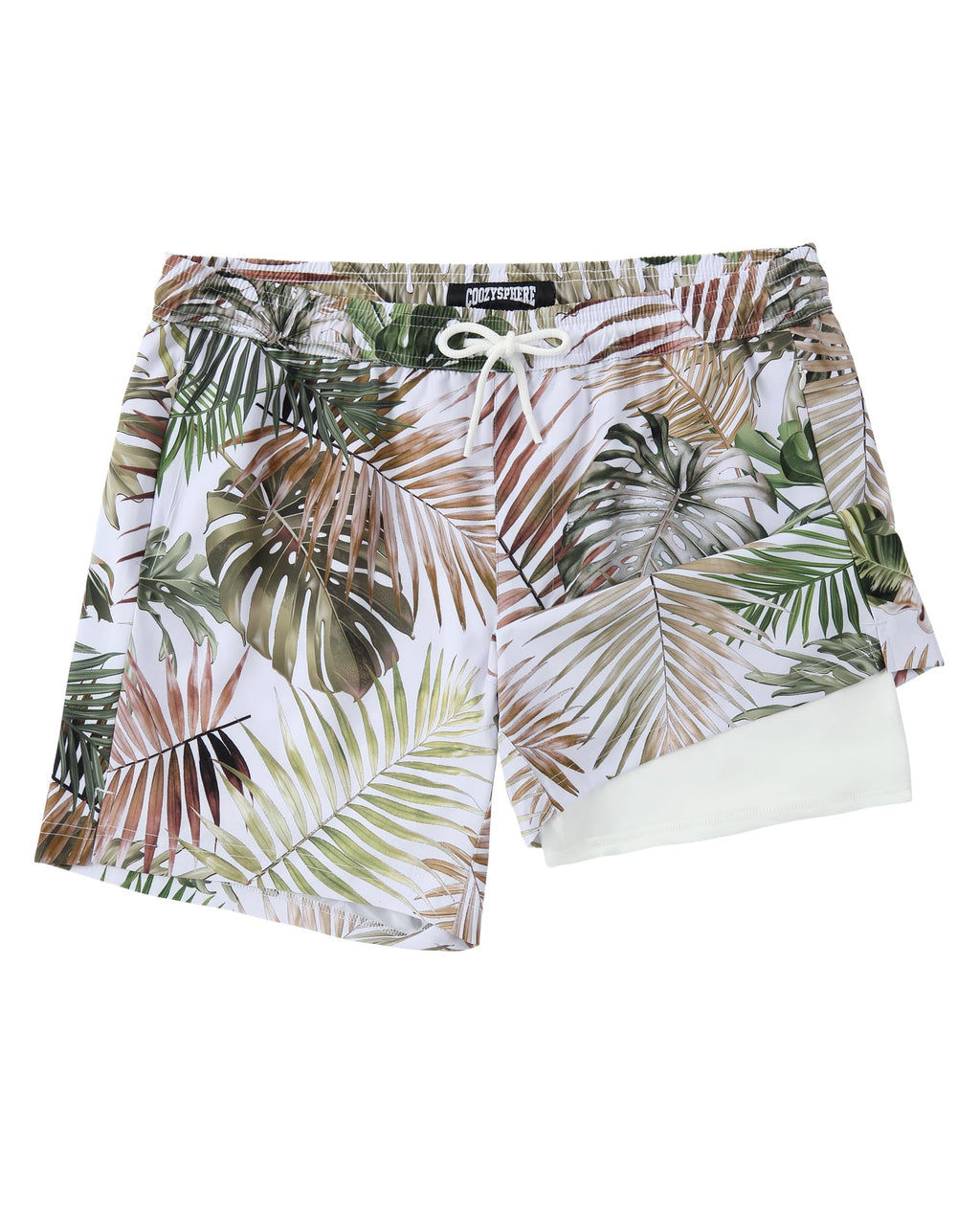 CoozySphere Mens Swim Trunks with Compression Liner 5 Inch Short Stretch Mens Bathing Suit Quick Dry Swimming Trunks Swimsuit M