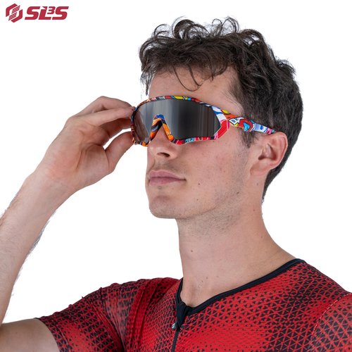 SLS3 Triathlon Cycling Glasses & Running Sunglasses Men Women. Designed by Top Triathletes. Outdoor Sports Running Glasses & Cycling Sunglasses (Pink, Green & Red Speckled, Pink Lens)