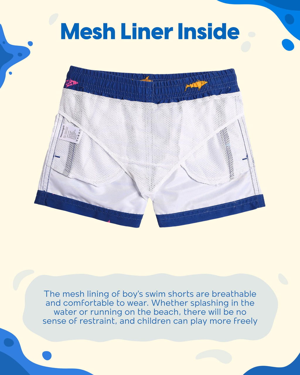 maamgic Boys Swim Trunks Toddler Swim Shorts Little Boys Bathing Suit Swimsuit Toddler Boy Swimwear,Royal Blue,4 T
