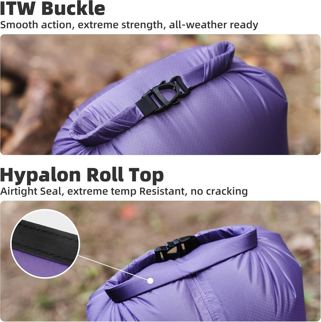 Thous Winds Waterproof Dry Bag - 12L Lightweight Roll Top Storage Sack for Travel & Outdoor Adventures