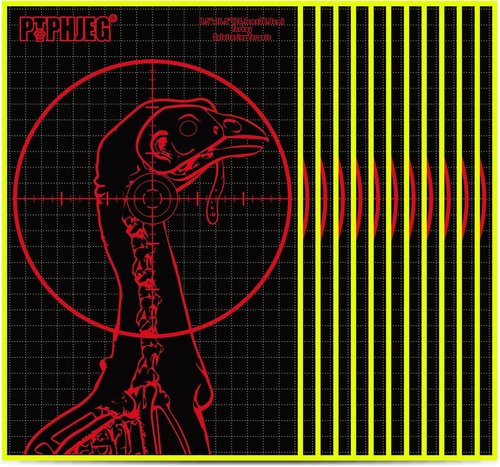 Fluorescent Splatter Turkey Targets - Highly Visible Shotgun Practice Stickers | 9.5x14.5 Inches (10/25/50 Pcs)