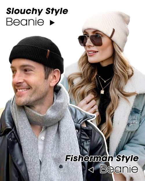 FURTALK Fisherman Beanie for Men Women - Knitted Unisex Winter Hat with Stretchy Comfort Outdoor All-Day Warmth