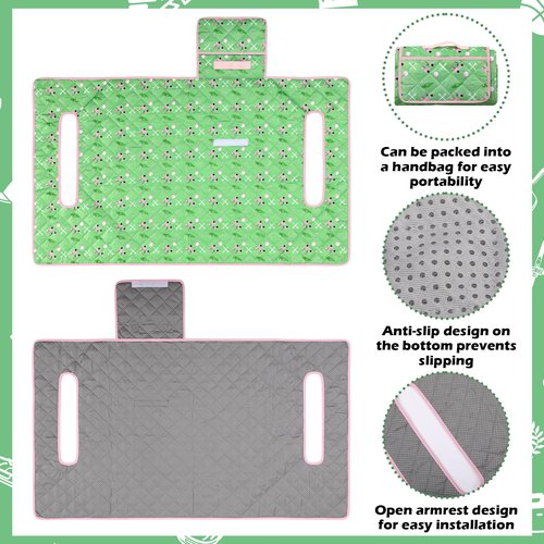 Hahafelt 2 Pack Golf Cart Seat Covers Universal Golf Cart Seat Towel Blanket for Women Gift with 2 Large Front Pockets & Nonskid Bottom Easter Decor for 4 Person Club Accessories Irish