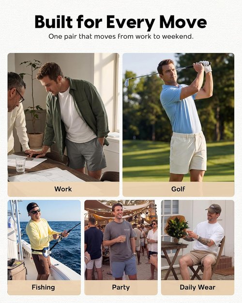 Maamgic Men's Casual Shorts - Durable Quick-Dry Stretch Summer Shorts | Available in 5", 7", 9" Sizes