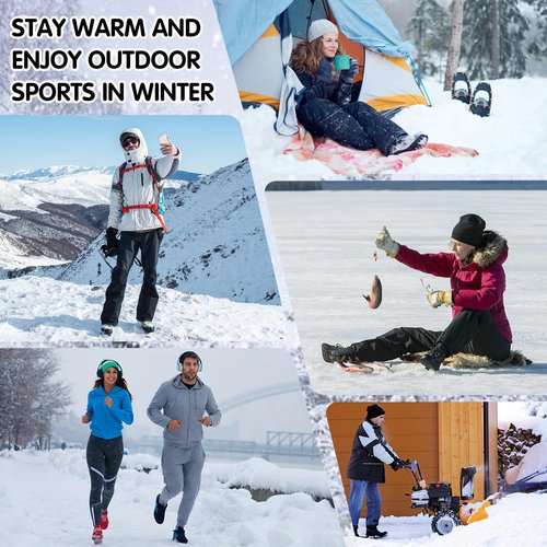 Heated Socks for Men - 5V5000mAh Rechargeable Battery Electric Heating Socks Heat Up to 9 Hours Foot Sole&Instep Heating 4 Heating Levels Suitable for Winter Outdoor Work Hunting Camping Hiking