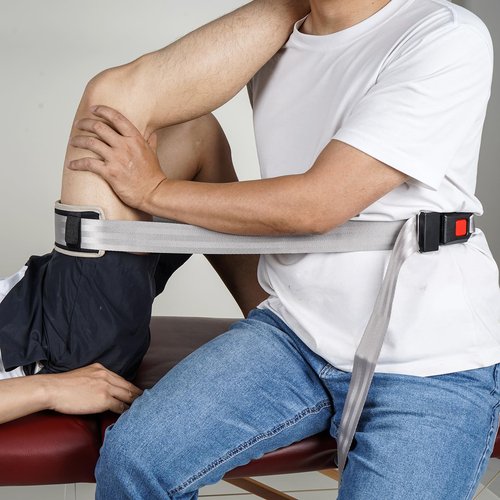 TWAKYIS Mobilization Belt for Physical Therapy - Effective Rehab and Manual Therapy | Nylon Strap with Pad and Push Button Buckle Release Mobilization Belt Physical Therapy (White)