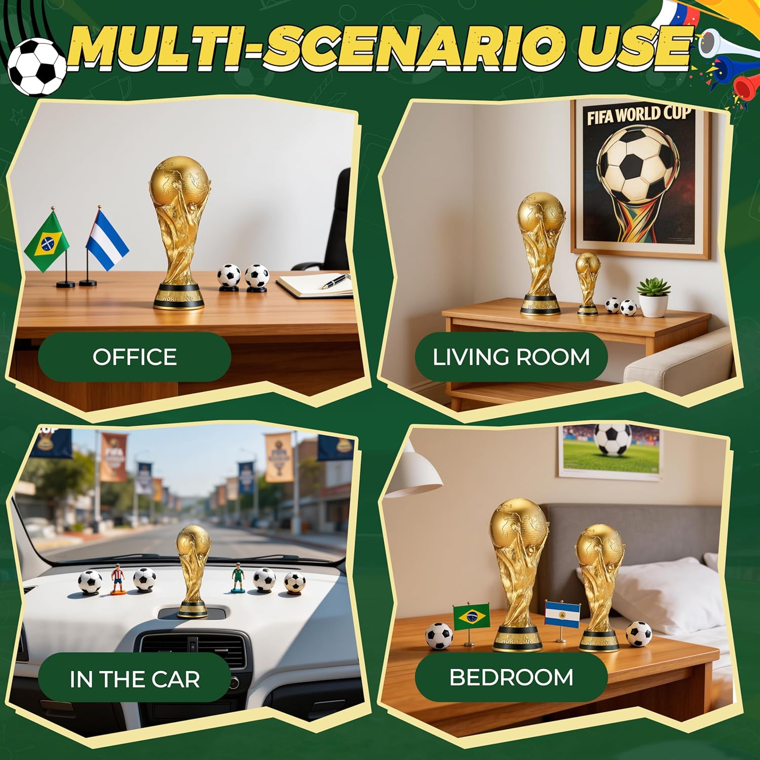 World Cup Trophy Replica 2026 - Mini PVC Souvenir & Decoration for Football Fans