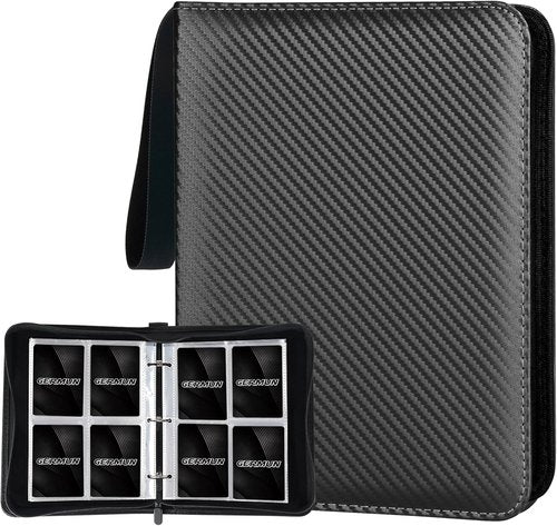 GERMUN Premium Zip Trading Card Binder - 400 Double-Sided Pocket Album for MTG & Sports Cards | Black