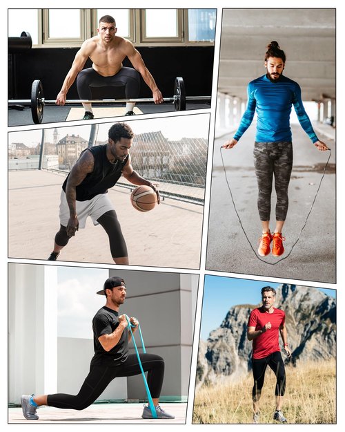 Roadbox Mens 3/4 Compression Pants, Athletic Running Legging Tights, Spandex Base Layer Workout Baseketball Gym