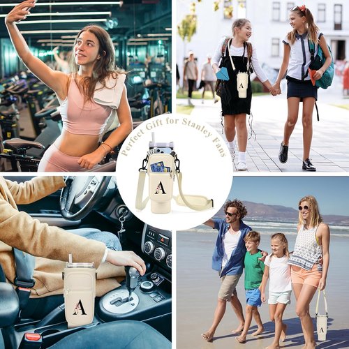 GOEWY Water Bottle Carrier Bag - Adjustable Neoprene Pouch for Stanley 40 oz Tumbler | Phone Pocket Included