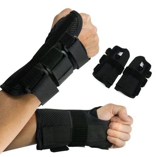 Houseables Carpal Tunnel Wrist Brace 2 Pack, Wrist Brace, Carpal Tunnel Splint, Arthritis Pain and Support, Stabilizer, Immobilizer, For Sprained, Relief, Night, Work, Pair, Both Hands, Left and Right
