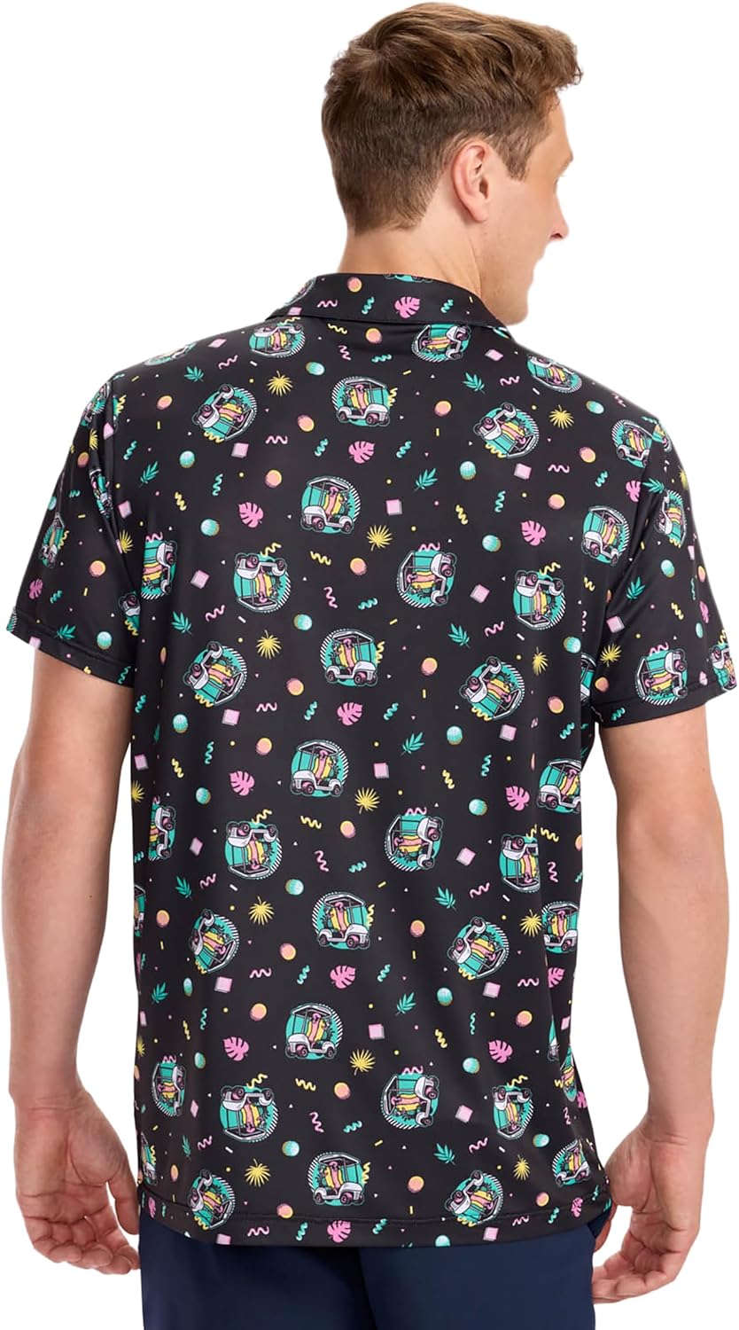 Tipsy Elves Men's Golf Polo - 4-Way Stretch, Quick Dry Performance Shirt - Athletic Fit