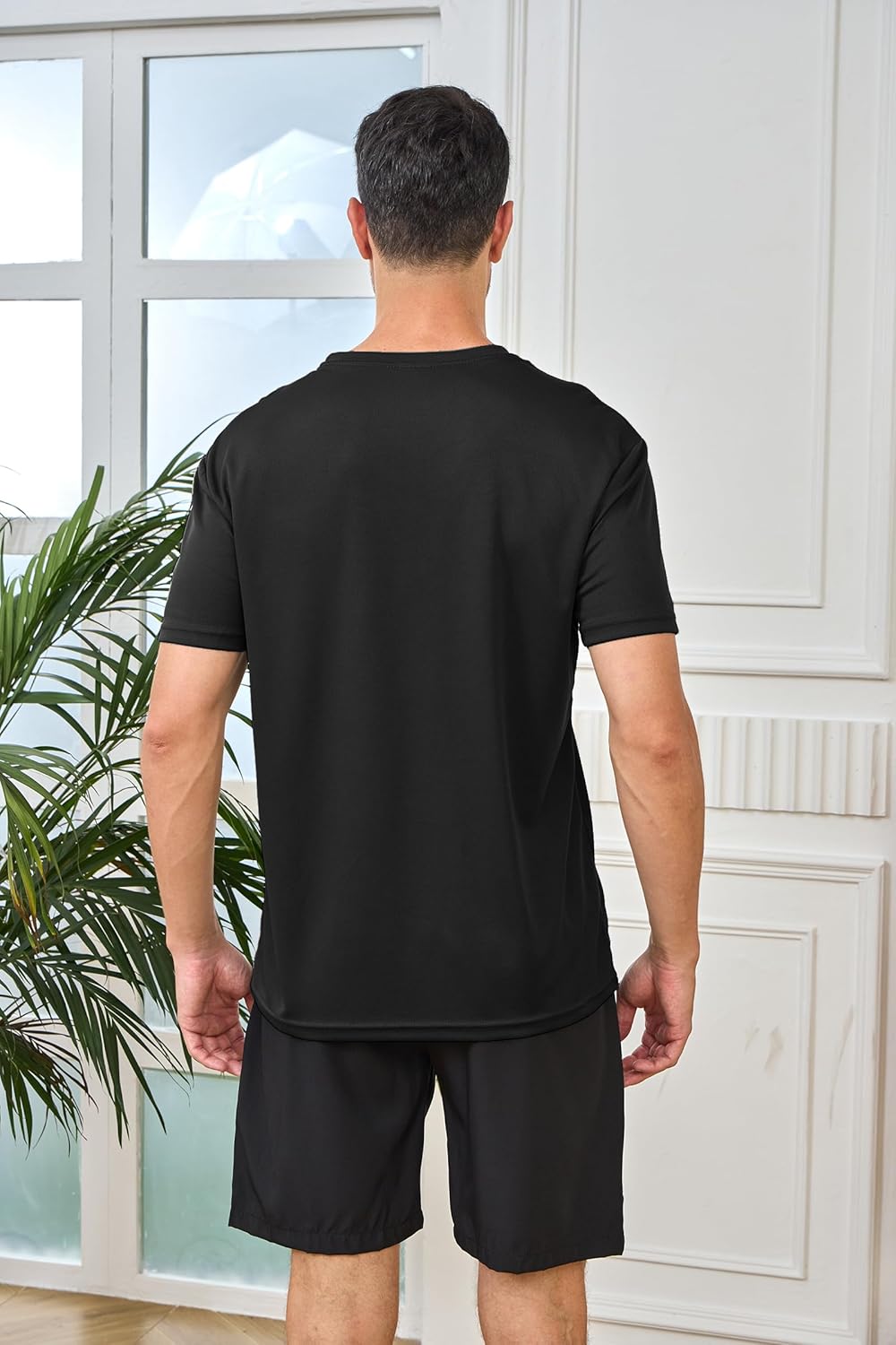 Skiennix Men's Athletic Crew Neck T-Shirts - Quick Dry, Short Sleeve, 5 Pack for Gym & Running