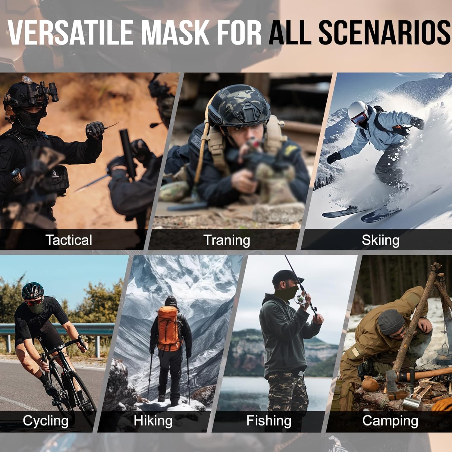 OneTigris Balaclava Face Mask - Tactical Full Head Wrap for Men & Women | Cooling Neck Gaiter for Hiking & Cycling