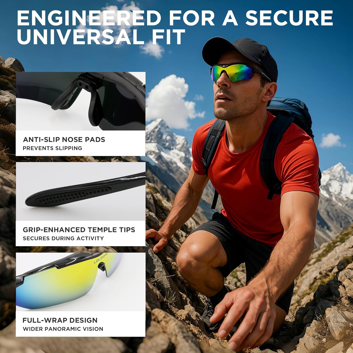 Skiennix Cycling Sunglasses - Wrap Around Sports Eyewear for Men, Women & Youth | Ideal for Running, Climbing & More