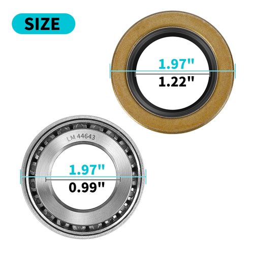 10L0L Golf Cart Front Wheel Hub Bearing & Seal Kit for EZGO 1976-up Gas & Electric, OEM# 50892G1 25146G1 70895G01
