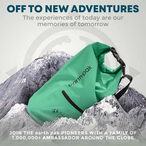 Earth Pak Waterproof Dry Bag - Zippered Pocket Keeps Gear Dry | Durable & Lightweight Design