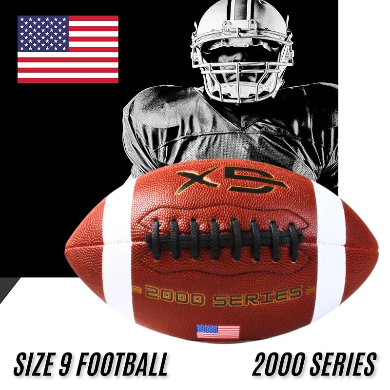 Official Size 9 Football — GX 2000 Series Premium Leather, Includes Ball Pump
