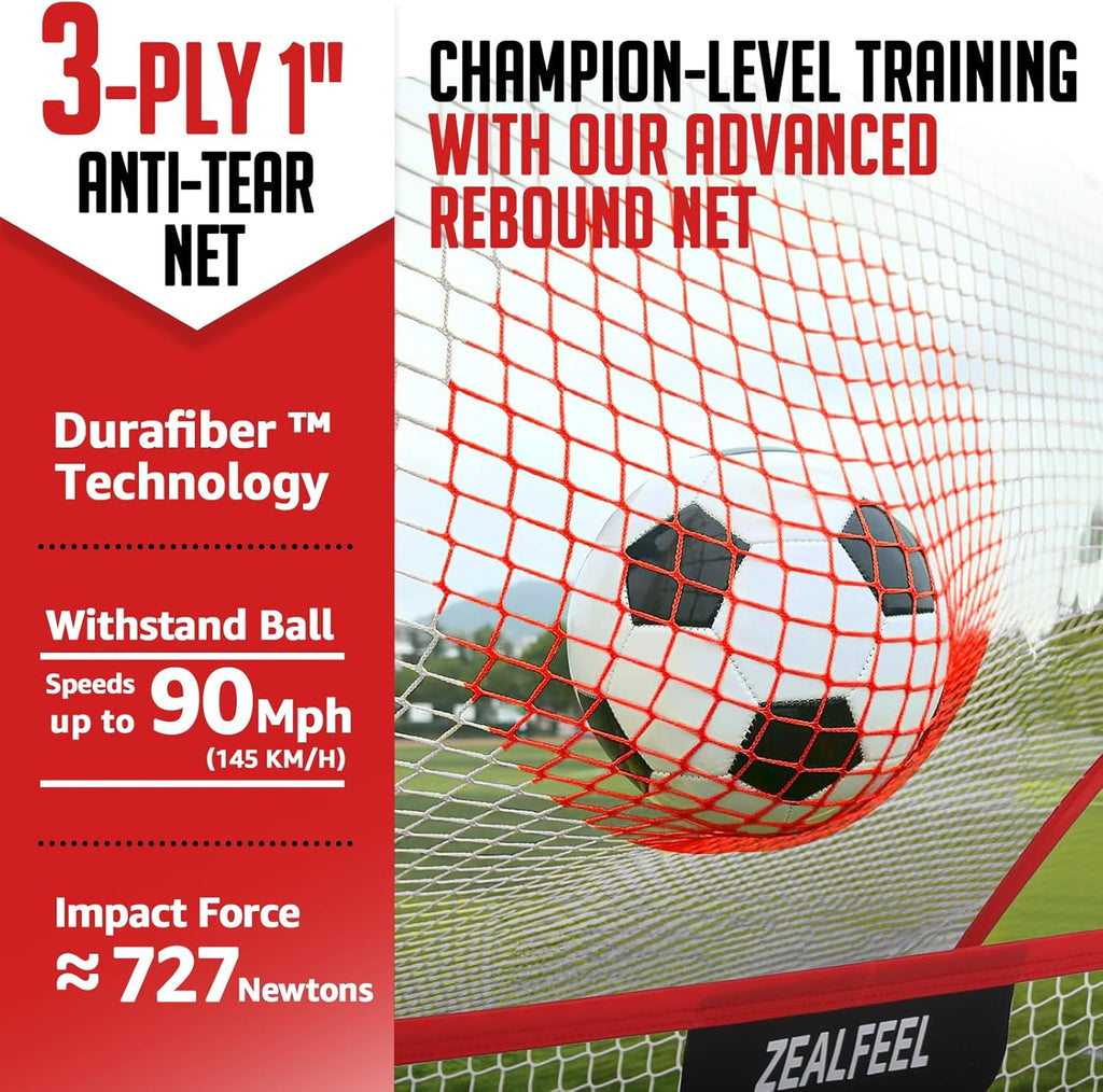 Skiennix Soccer Rebounder - 2-in-1 Bounce Back Net for Team Training | Large 6'x4.7' & Small 6'x16' Sizes