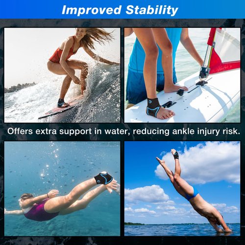 Nvorliy AquaSkin Pro Ankle Brace, Quick-Dry & Chlorine-Resistant Ankle Sleeve for Swimming, Surfing, Diving, Paddle Boarding & Aquatic Recovery–Ultra-Thin Support for Men & Women (Right, M)