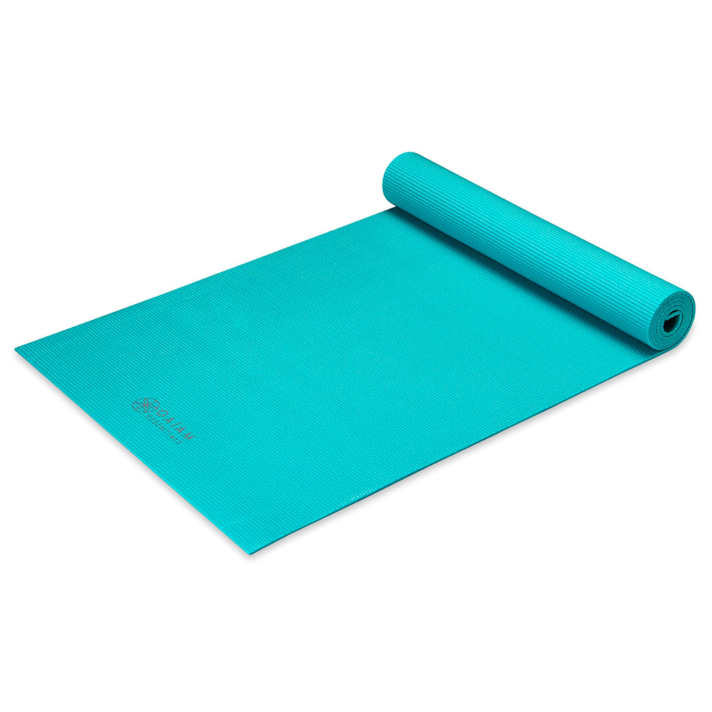 Gaiam Essentials 1/4" Thin (6mm) Yoga & Pilates, Fitness & Exercise Mat with Easy-Cinch Carrier Strap Cusion Support For Fitness and Gym Workouts