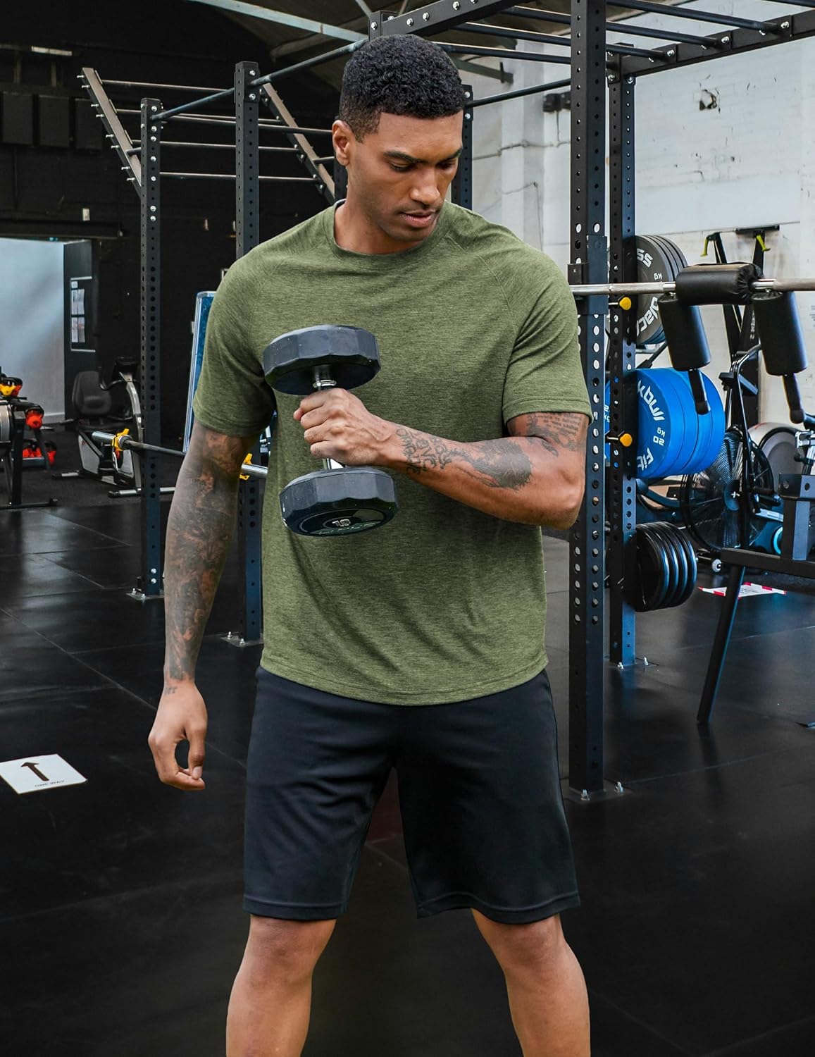PINSPARK Men's Workout Shirts - Quick-Dry Moisture-Wicking Athletic Tee | 3-Pack Short Sleeve