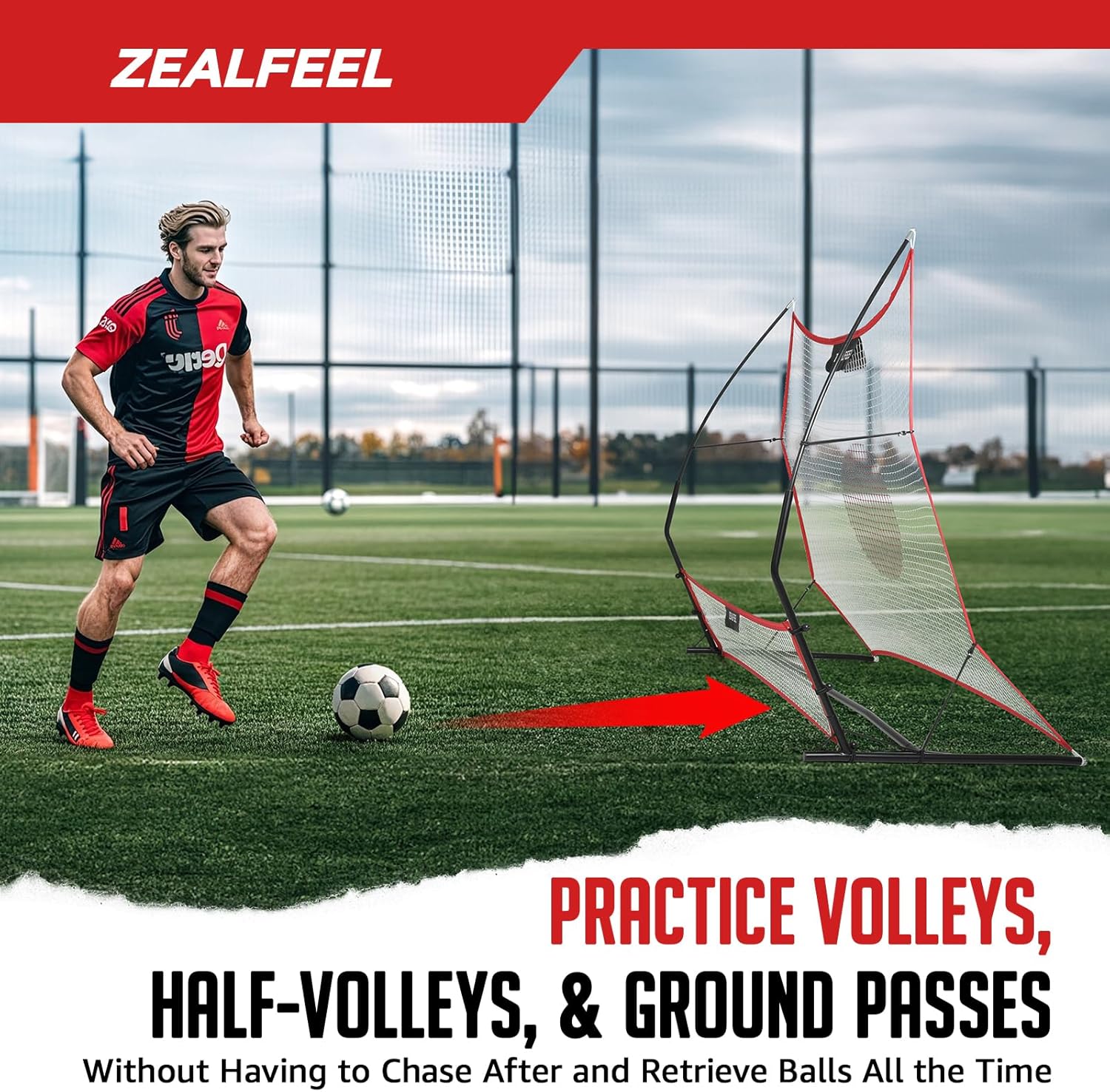 Skiennix Soccer Rebounder - 2-in-1 Bounce Back Net for Team Training | Large 6'x4.7' & Small 6'x16' Sizes