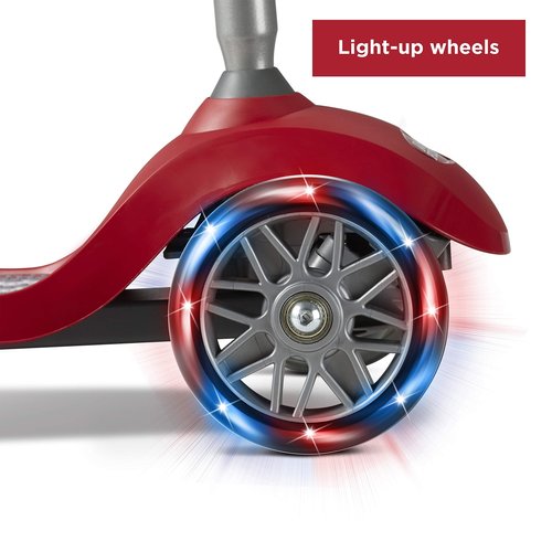 Radio Flyer Lean 'N Glide Scooter with Light Up Wheels, Kids Scooter, Red Kick Scooter, for Ages 3+ & Pink Helmet, Toddler or Kids Helmet for Ages 2-5 (AC100P)