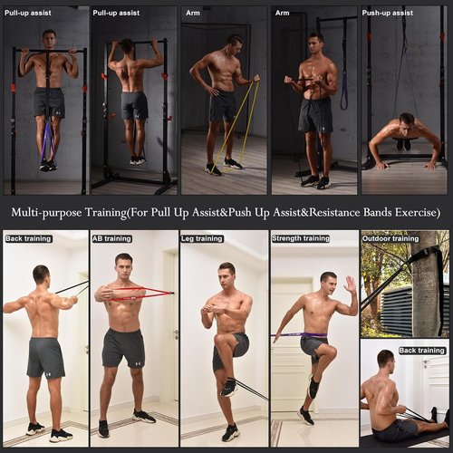 Ally Peaks Pull Up Assistance Bands - Heavy Duty Resistance Bands for Up to 410lbs | Adjustable Size & Fabric Feet/Knee Rest