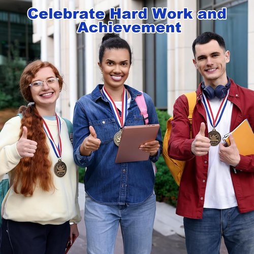 GOLDGE 36Pcs Bronze Winner Medals - 2'' Awards with Neck Ribbons for Academic Competitions & Graduation