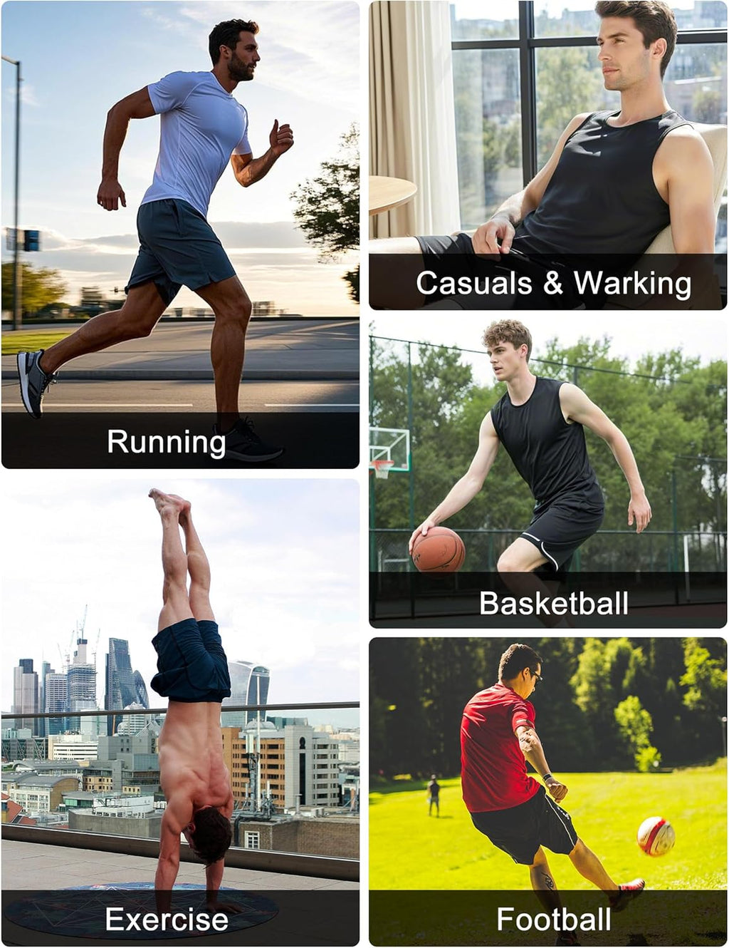 OYGSieg Men's Mesh Athletic Basketball Shorts - Quick Dry Gym Shorts with Pockets | 6 Pack Set