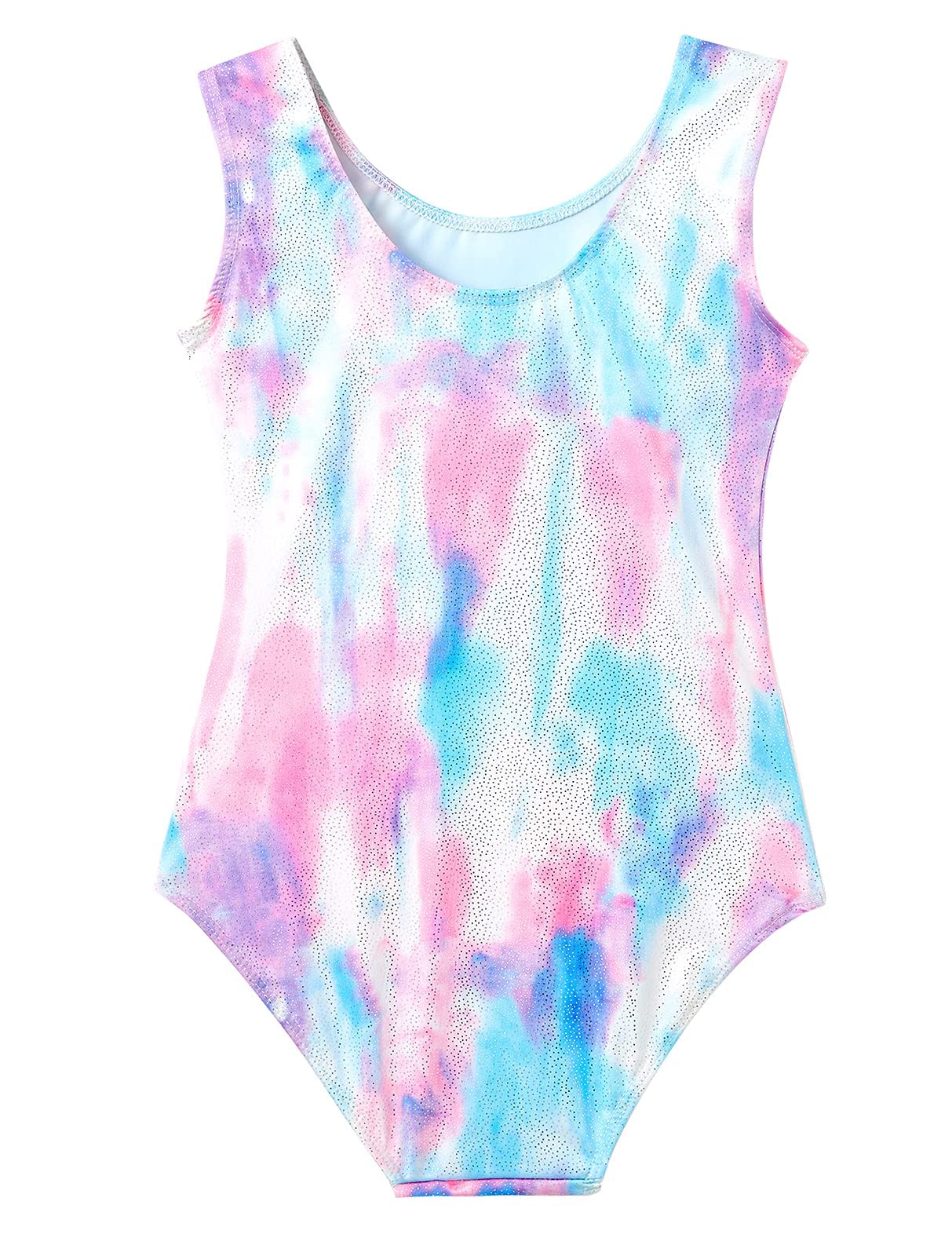 Domusgo Gymnastics Leotards for Girls 2t 3t Blue Purple Scrawl Sparkly One Piece Tumbling Outfits
