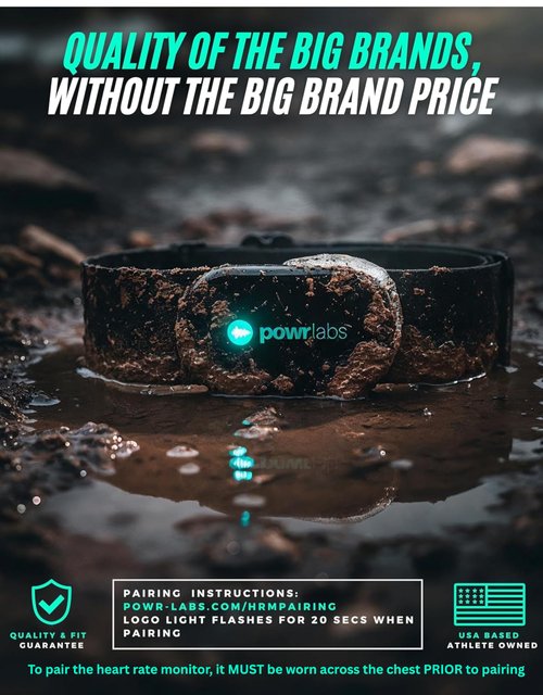 Powr Labs Bluetooth and ANT+ Heart Rate Monitor Chest Strap - All Day Comfort, Easy Connectivity - Compatible with Polar, Garmin, Peloton, Wahoo