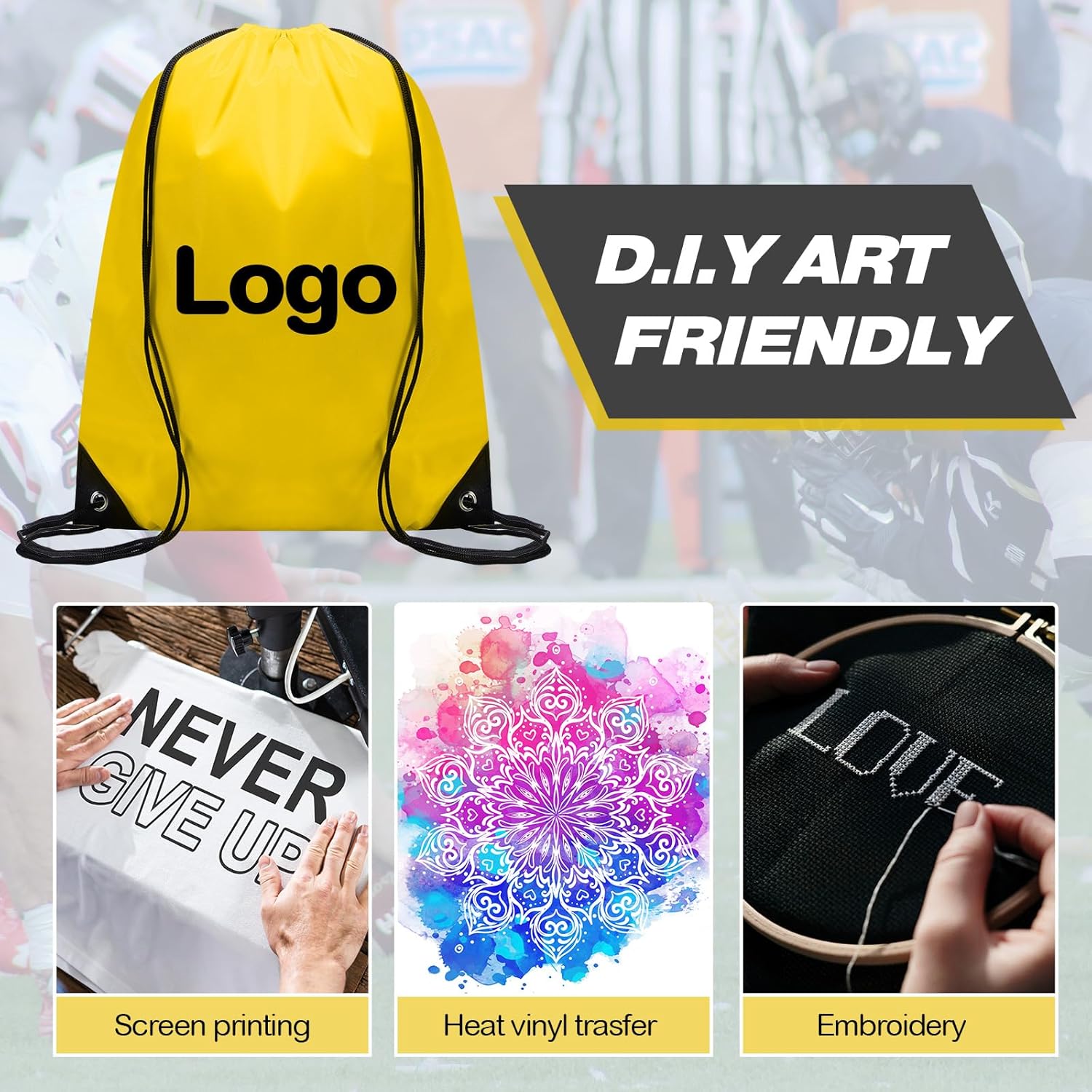 Shappy Drawstring Backpack - 150 Pcs Bulk Sports Gym Cinch Bags for Men & Women | 25 Color Options