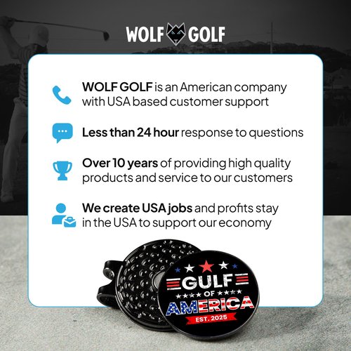 Wolf Golf Towels Golf Ball Marker Hat Clip Set | Multiple Sets to Choose from | 1 Magnetic Clip + 3 Ball Markers | Golf Accessories for Men & Women
