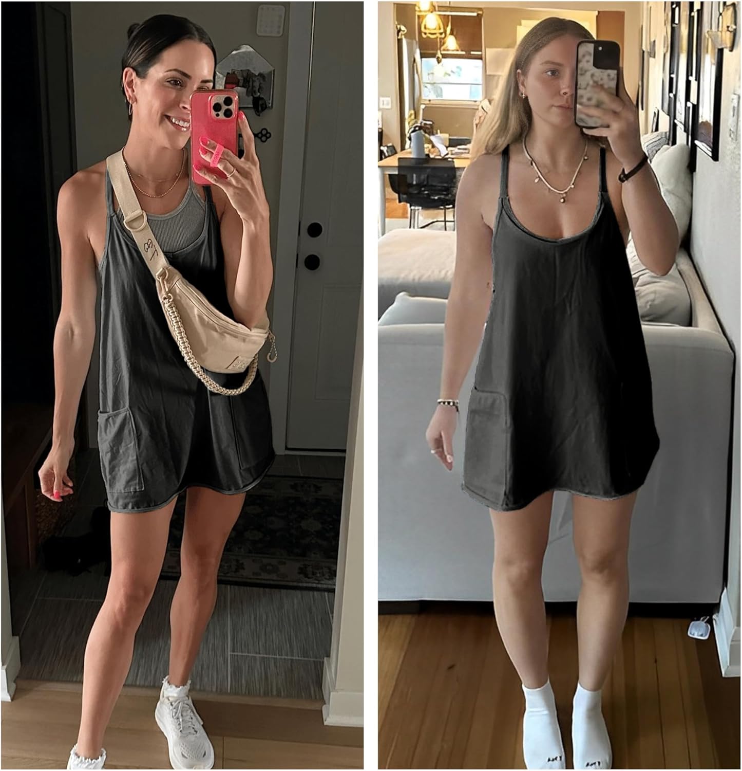Skiennix Women's Sleeveless Mini Dress - 2026 Summer Spaghetti Strap Sundress with Built-In Shorts