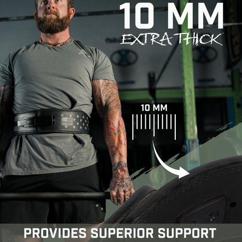 Weight Lifting Belt - Lever Gym Belt for Weightlifting, 10mm Leather Weight Belt for Men, 4 Inches Wide for Support & Stability for Workouts, Powerlifting, Bodybuilding, Fitness & Crossfit XL 1776