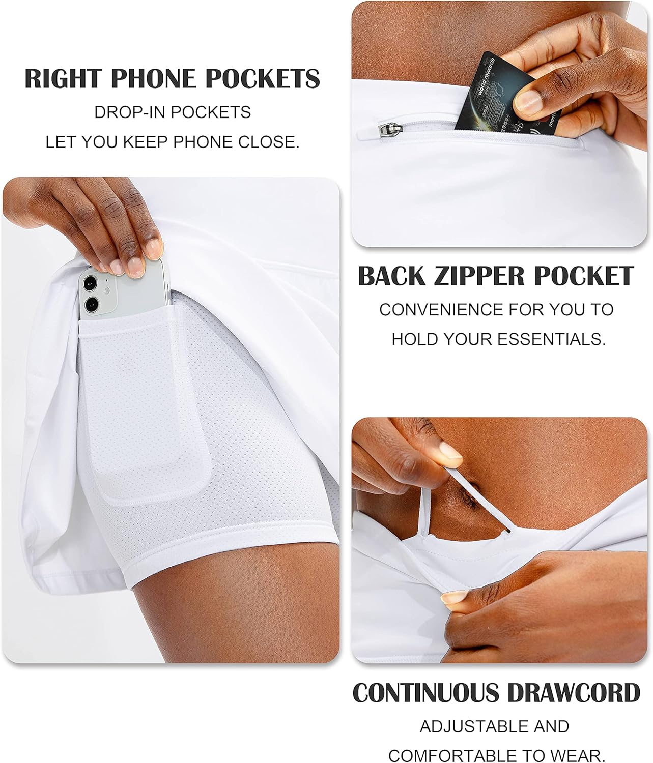 Soothfeel Pleated Tennis Skirt - Women's High Waisted Athletic Skorts with Pockets for Running & Workouts