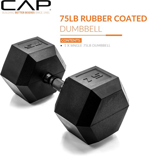 CAP Barbell Coated Hex Dumbbell - Durable Weight Options | 10-120 lbs | Ideal for Home Gym