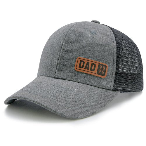 HAFOUXIGM Dad Est 2026 Trucker Hat for First Time Dad, Gifts for New Daddy Husband from Daughter Son Wife, Grey