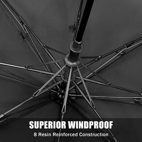 G4Free 62 Inch Portable Golf Umbrella Large Oversize Double Canopy Vented Windproof Waterproof Automatic Open Stick Umbrellas for Men Women(Black)