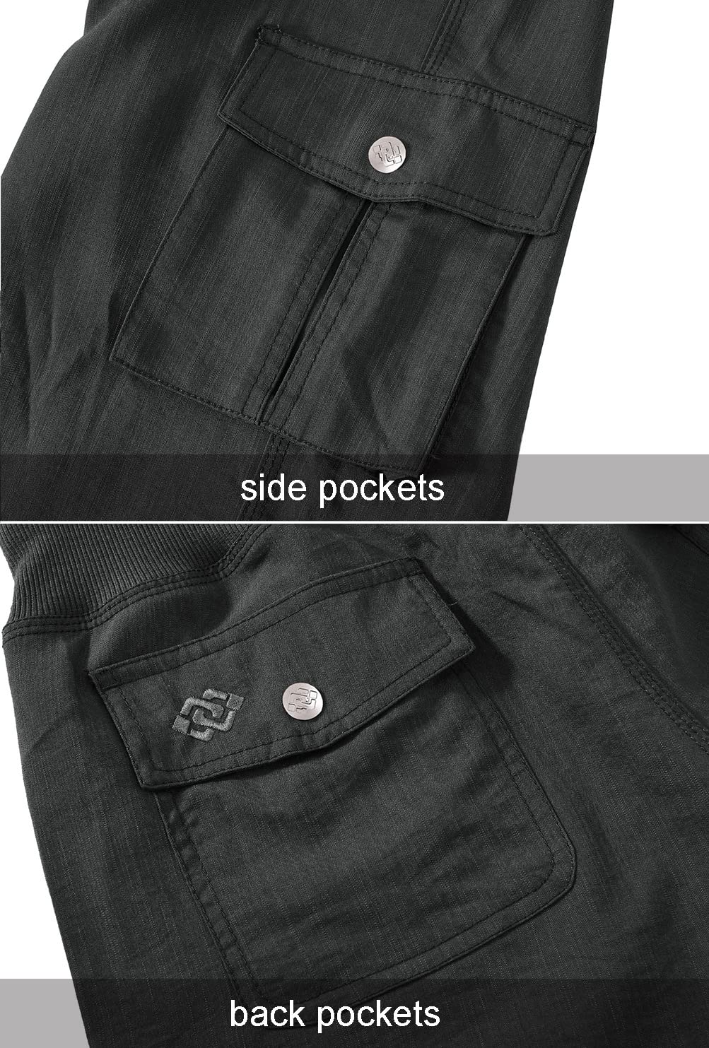 MoFiz Womens Capris with Pockets Loose Fit Casual Capri Pants Dressy Lightweight Ladies Baggy Cargo Pants for Hiking Dark Grey L