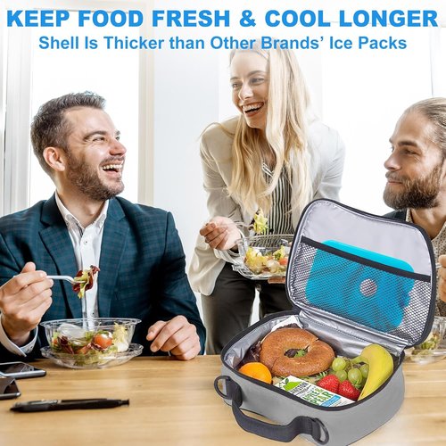 LotFancy Ice Packs - Reusable Freezer Packs for Coolers & Lunch Boxes | Slim Blue Ice Blocks, Long Lasting