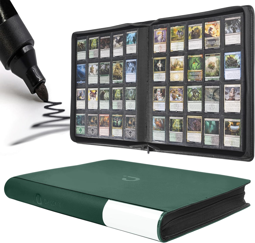 Premium 2000 Pocket Card Binder - Ringless Trading Card Album Fits 2000 Cards | Blackish Green