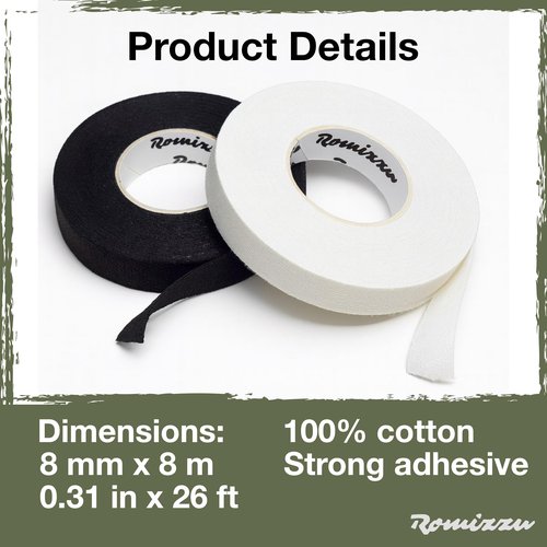 Romizzu Finger Tape BJJ Jiu Jitsu Grappling Wrap Breathable Cotton Non Slip Athletic Support 6 Rolls 8m x 8mm with Metal Case Black White
